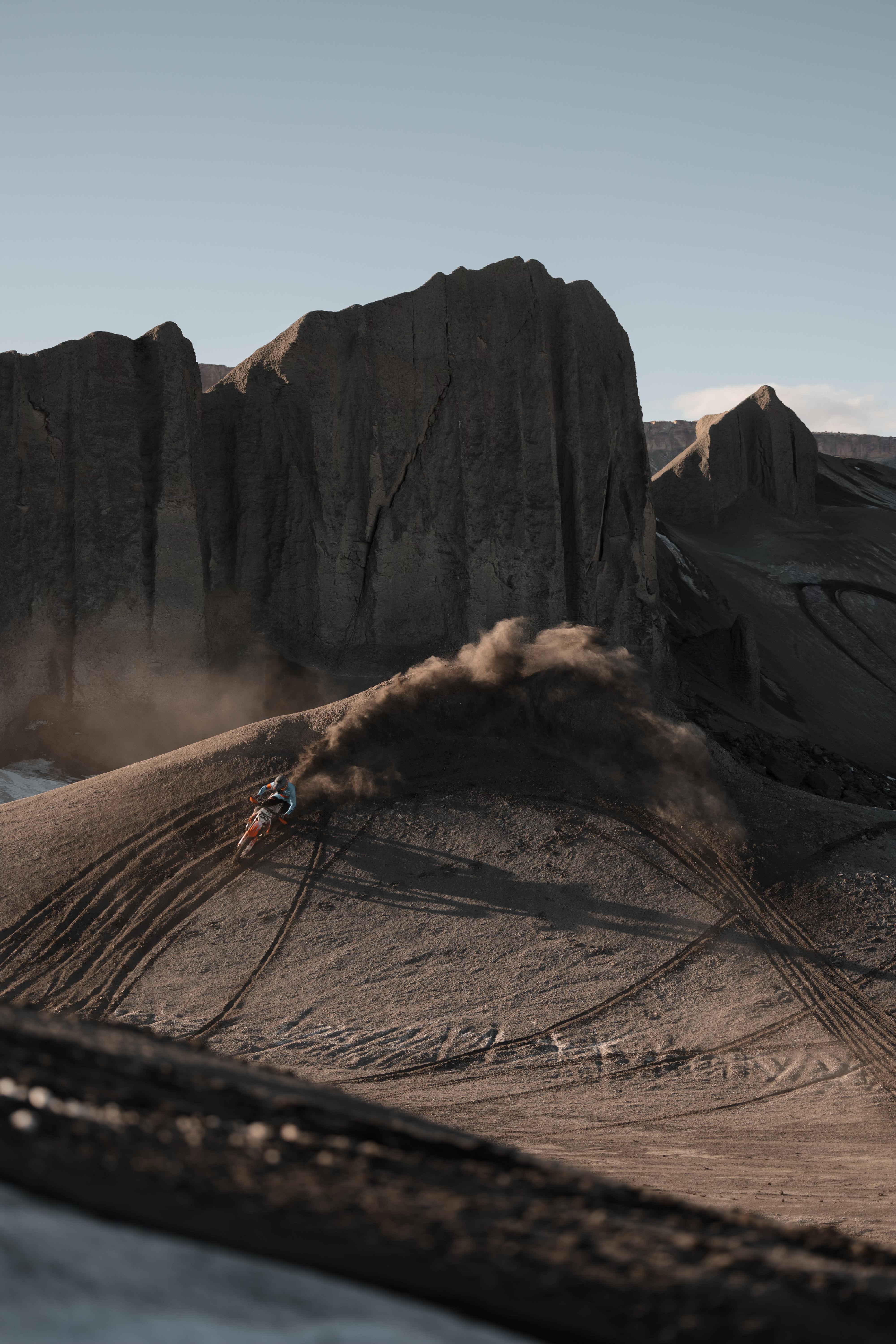 A rider at golden hour